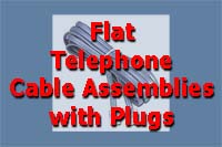 Flat Telephone Cable Assemblies w/ Plugs