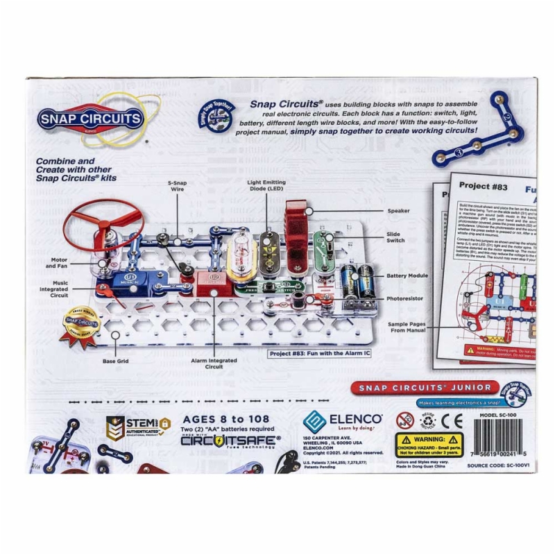 Elenco Snap Circuits Jr. | SC-100 Electronic Kit | Circuit Specialists