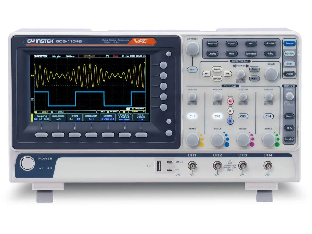 GW INSTEK 100MHZ, 2 CHANNEL DIGITAL STORAGE OSCILLOSCOPE