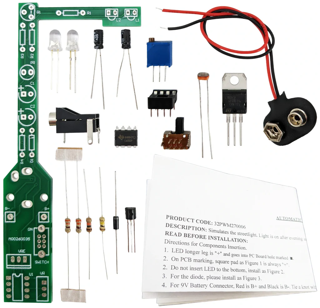 DIY AUTOMATIC STREET LIGHT SOLDERING PRACTICE KIT