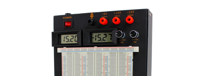 Powered 15V Solderless Breadboard Kit, With LCD Displays