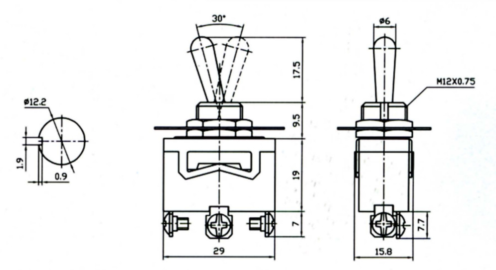 SPDT ON/OFF/ON Medium Duty Toggle Switch