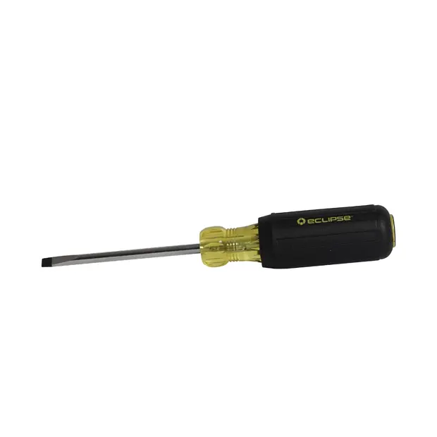 SLOTTED SCREWDRIVER, 3/16"X3", RUBBER GRIP