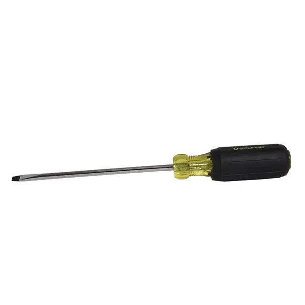 SLOTTED SCREWDRIVER, 1/4"X6", RUBBER GRIP