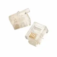 MODULAR PLUG,STRANDED,6P4C,ROUND CABLE,..6 UIN GOLD,50/PACK